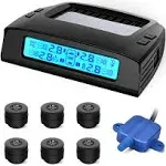 Tymate Tire Pressure Monitoring System - Solar Charge RV TPMS, 5 Alarm Modes, Auto Backlight & Sleep Mode, W/Repeater for Longer Distance Transmission