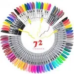 TOWON Permanent Markers 72 Assorted Colors Waterproof Colored Pens Set