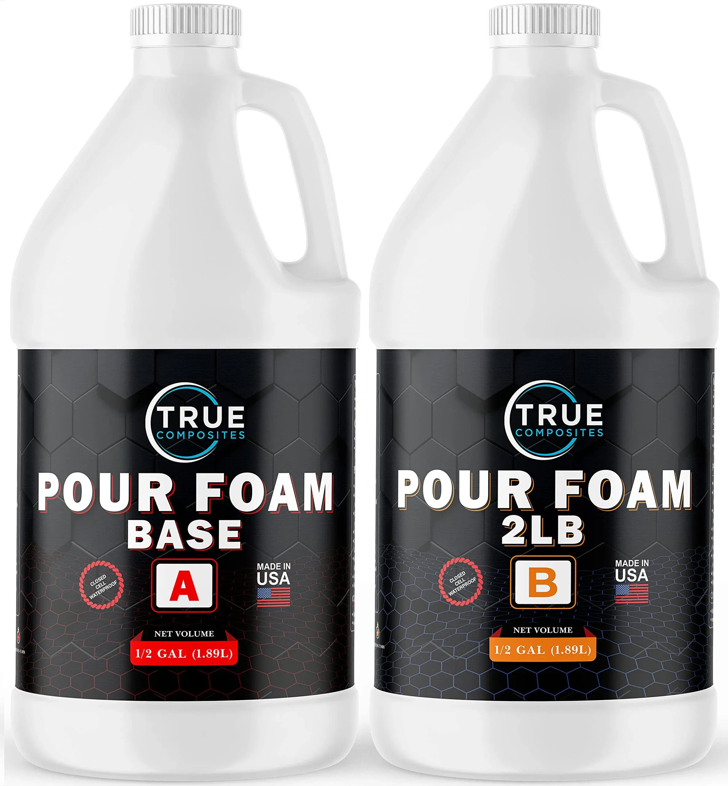 2 Part Urethane Pour Foam, 2 Lb Density, Marine Foam for Boat Flotation, Sound Proofing, Foam Insulation, Post Hole Foam, 1 Gallon Kit