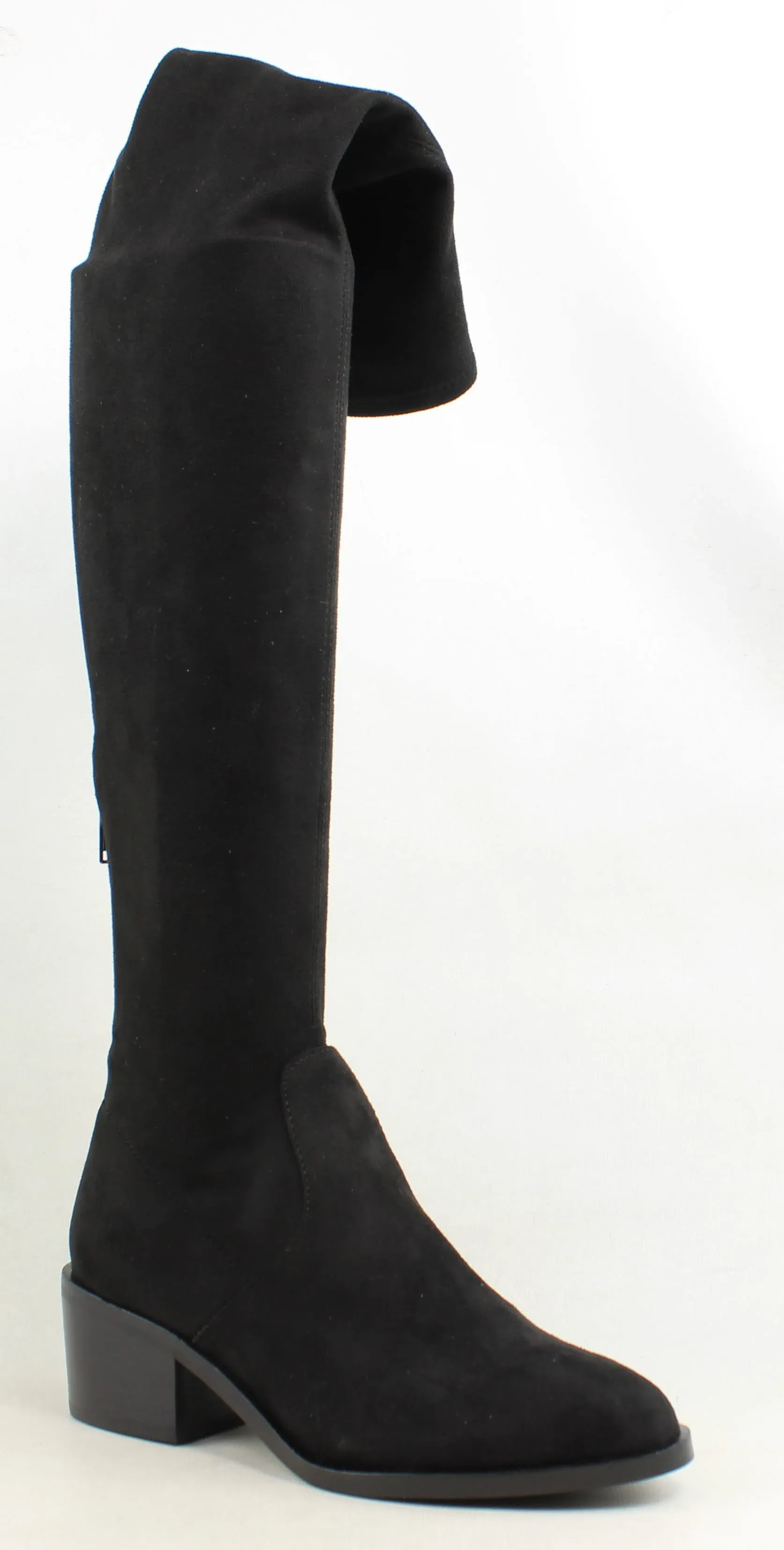 Steve Madden Black Suede Like Georgette Over the Knee Boot, Women's Size 5.5