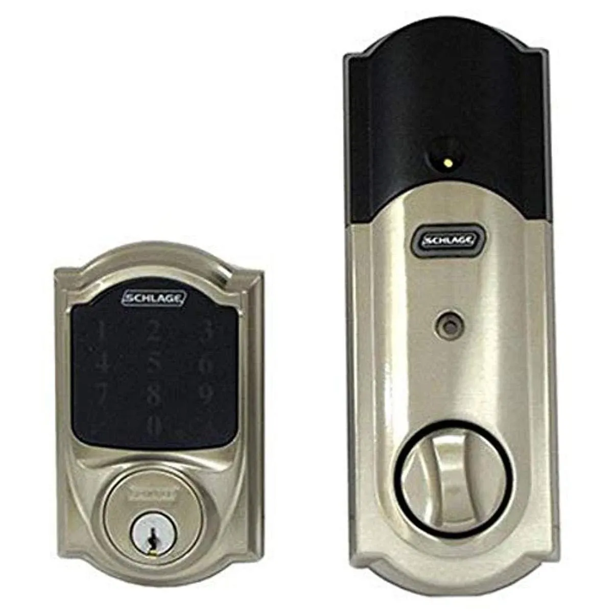 Schlage - BE469NXVCAM619 - Satin Nickel Zinc Deadbolt w/Alarm