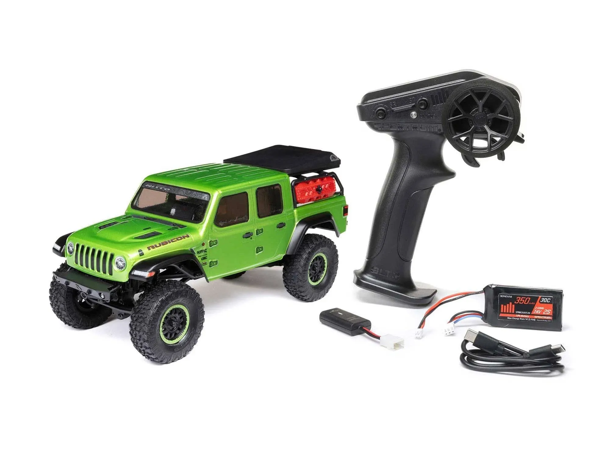 Axial AXI00005V2T3 1/24 SCX24 Jeep JT Gladiator 4WD Rock Crawler Brushed RTR, Gr