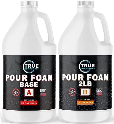 2 Part Urethane Pour Foam, 2 Lb Density, Marine Foam for Boat Flotation, Sound Proofing, Foam Insulation, Post Hole Foam, 1 Gallon Kit