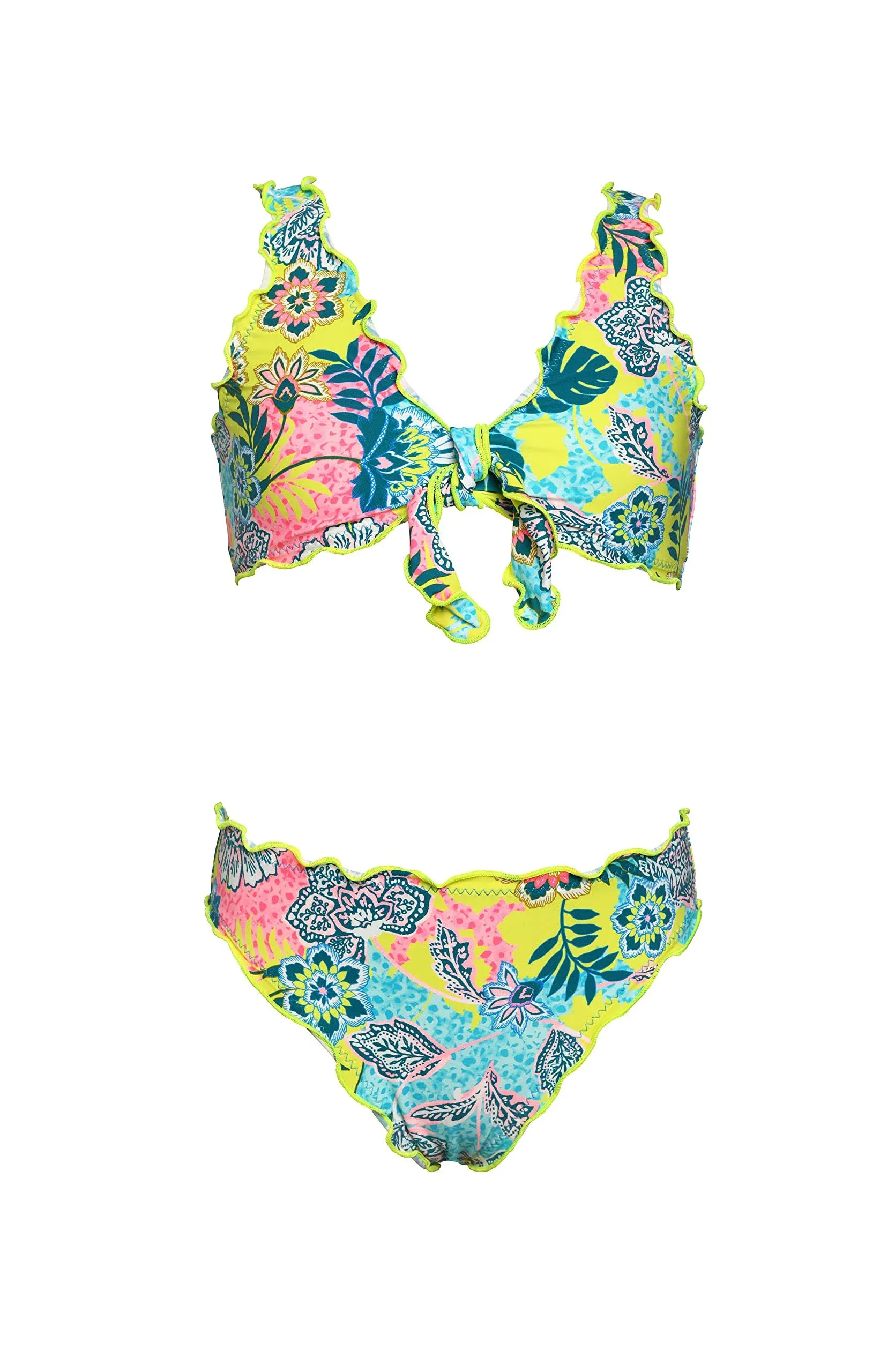 Hobie Kids' Venice Merrow Lettuce Edge Two-Piece Swimsuit in Multi