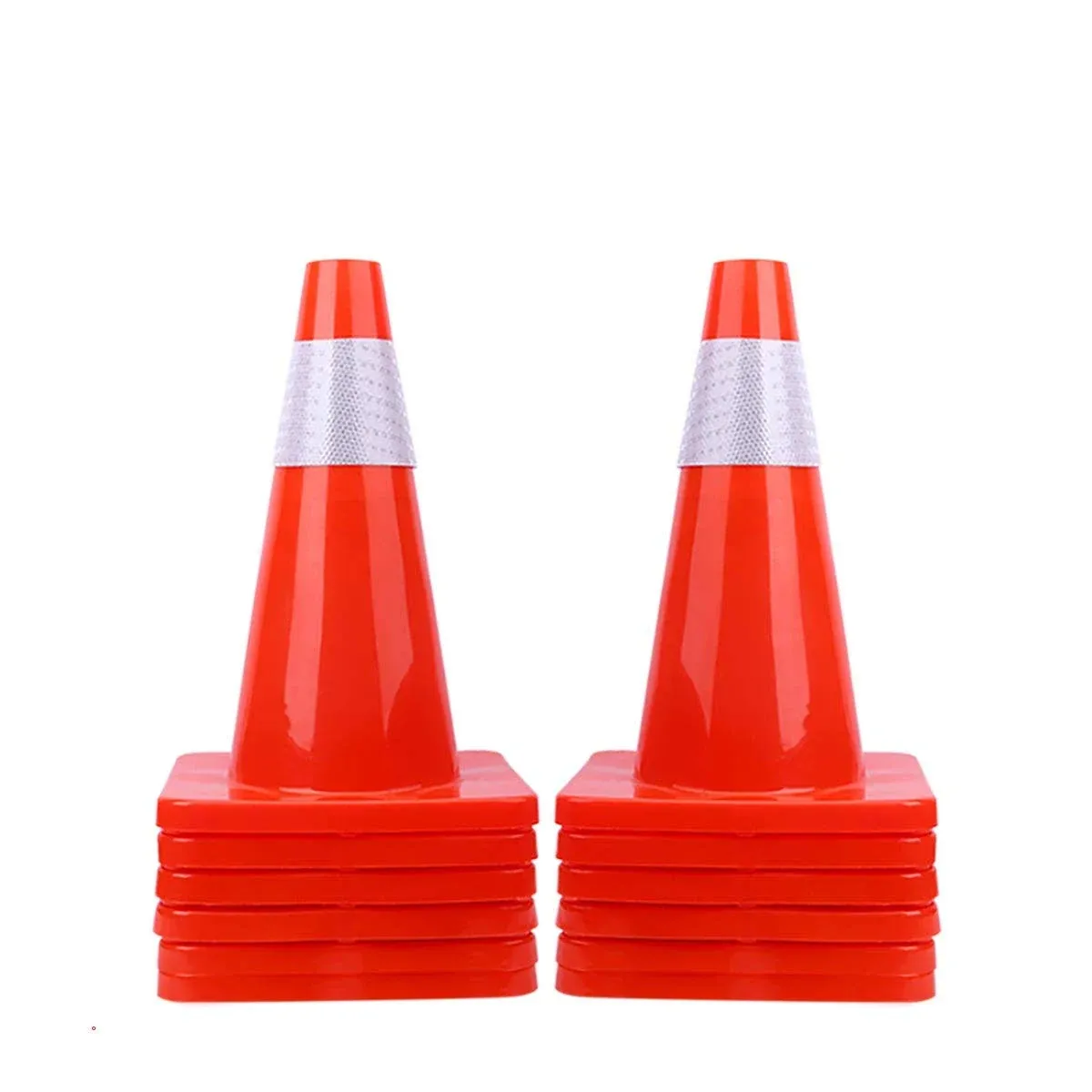 [ 12 Pack ] 18&#034; Traffic Cones PVC Safety Road Parking Cones Weighted Hazard C...