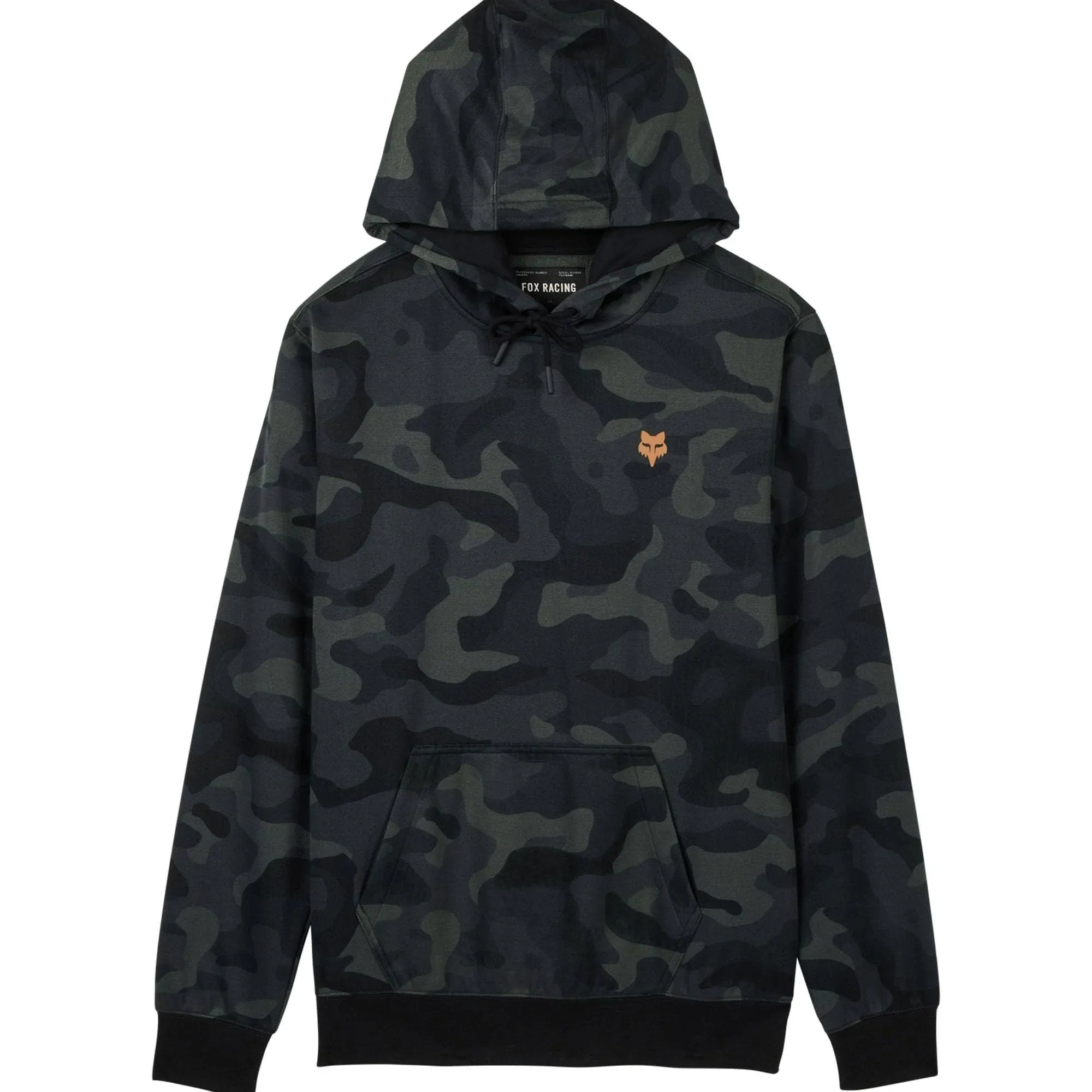 Fox Head Camo Fleece Pullover Hoodie Black Camo L