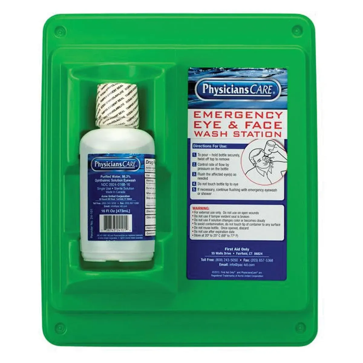 First Aid Only 24-000-001 Eyewash Station, Single 16 oz. Screw Cap Bot