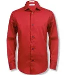 Calvin Klein Boy's Sateen Shirt - Dark Red - Size 18