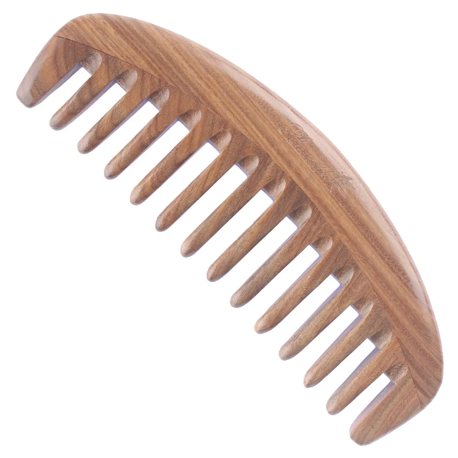 Wide Tooth Hair Comb - Natural Detangling Wooden Comb for Curly Hair - No Static Sandalwood Comb for Women and Men