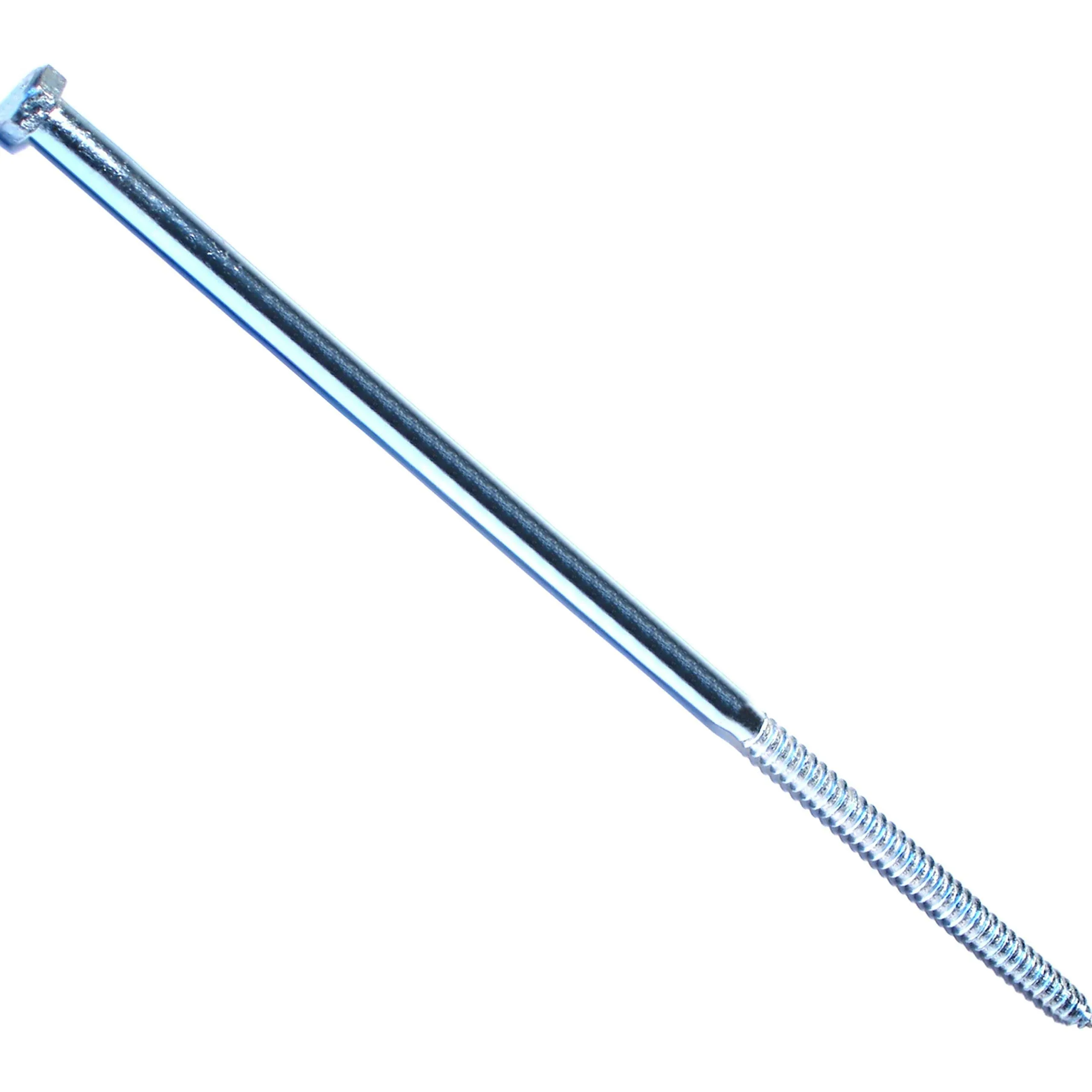 Lag Screw, 1/2 in, 16 in, Steel, Zinc Plated Hex Hex Drive, 25 PK