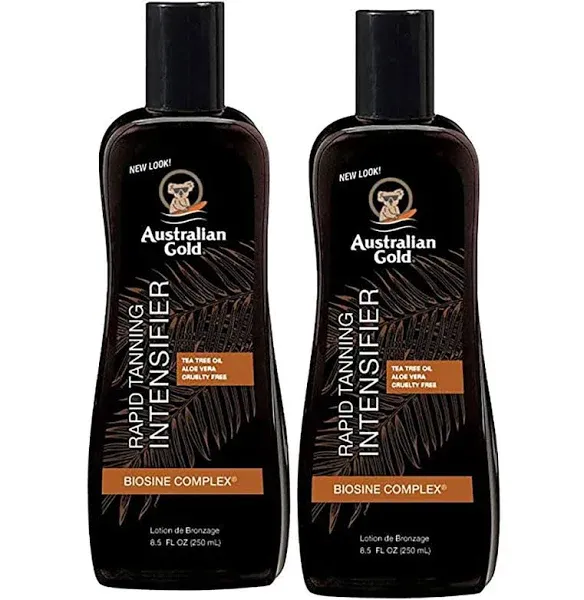 Australian Gold Rapid Tanning Intensifier Lotion, 8.5 Fl Oz, with Tea Tree Oil, Aloe Vera and Vitamin E (2 Pack)