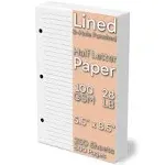 Half Letter Lined Paper