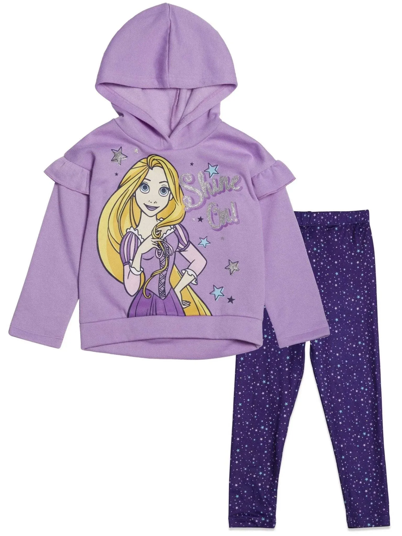 Disney Princess Rapunzel Big Girls Fleece Hoodie and Leggings Outfit Set 14-16