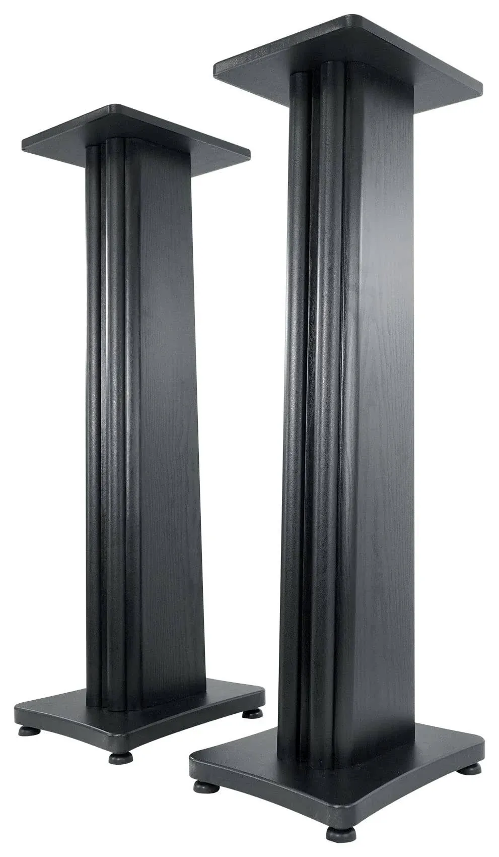 (2) Rockville SS36B Black Wood Grain 36&#034; Speaker Stands Fits Audioengine A5+W