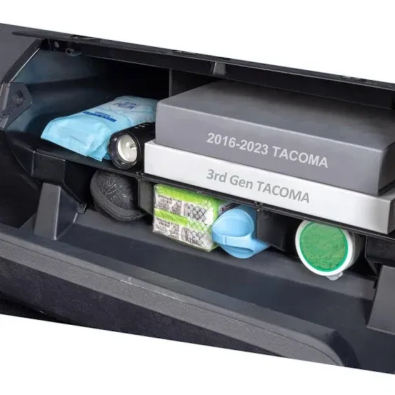 JDMCAR Glove Box Organizer Compatible with Toyota Tacoma Accessories 2023 2022 2021 2020 2019 2018 2017 2016，Insert ABS Black Materials Compartment Center Console Tray