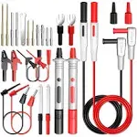 Silicone Multimeter Test Leads Kit 25PCS with Replaceable Gold-Plated Probe