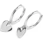 Women's Cute Heart Love Dangle Drop Cartilage Hoop Earrings