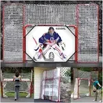 EZGoal 4&#039; x 6&#039; Hockey Folding Steel 2&#034; Goal with 10&#039; x 6&#039; Backstop, 4 Targets...