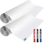 11ft White Board Sticker Dry Erase Wall Paper Roll No-Ghost Stain-Proof, 2 Rolls