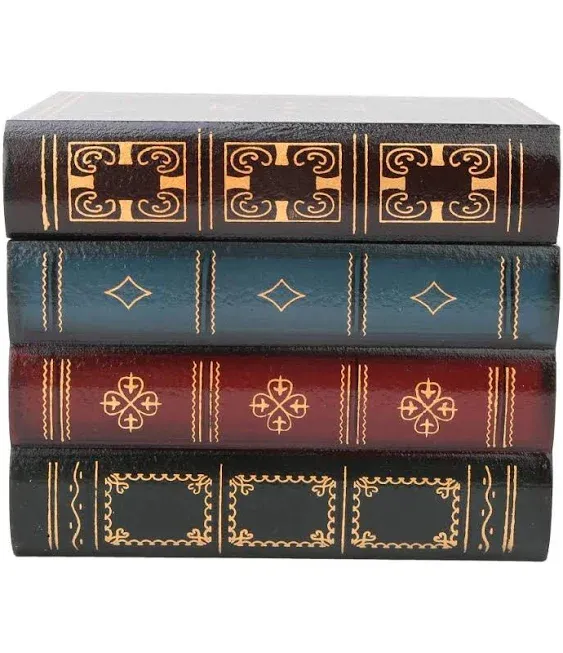 Book Safe, European Style Decorative Fake Book, Hollowed Out Decorative Faux Books, Compartment Box for Storage – Hide Jewelry, Money, Valuables, and More, Home Decor(#1)