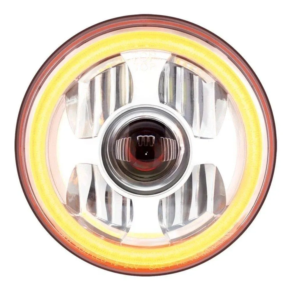 7" High Power LED Projection Headlight with Dual Function LED Halo Ring