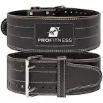 Weight Lifting Belt (5mm Thick) - Leather Weight Lifting Large .Black/White