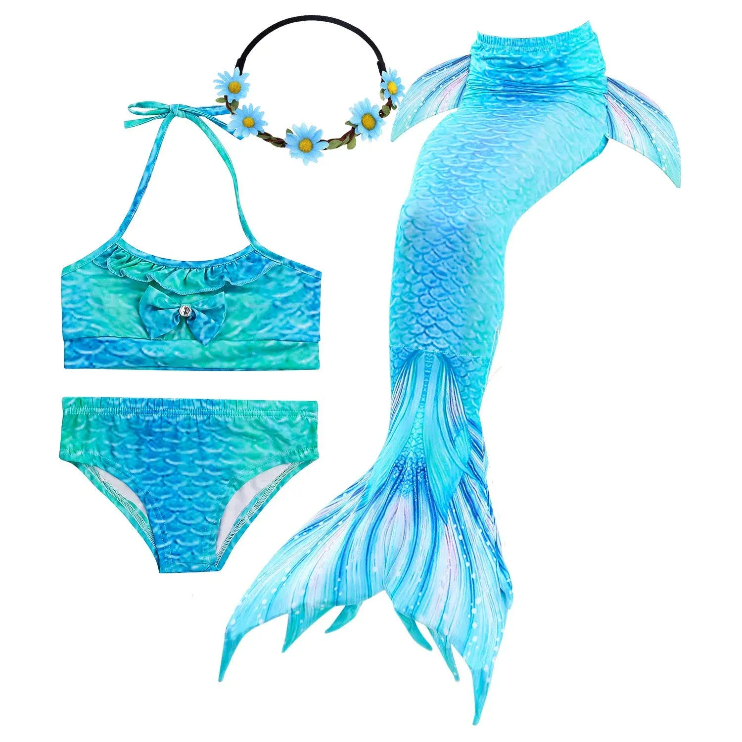 GALLDEALS Mermaid for Swimming Girls Swimsuit Princess Bikini Set Bathing Suit ...