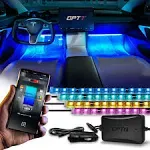 OPT7 Aura Pro Interior Car Lights with Smart App Control, Color Change, Music Sync Inside Ambient Lighting Kit, Car LED