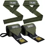 Tribe Lifting Heavy Duty Wrist Wraps and Lifting Straps 21" Wrist Wraps for Weightlifting Men and 24" Wrist Straps for Weightlifting with Silicone