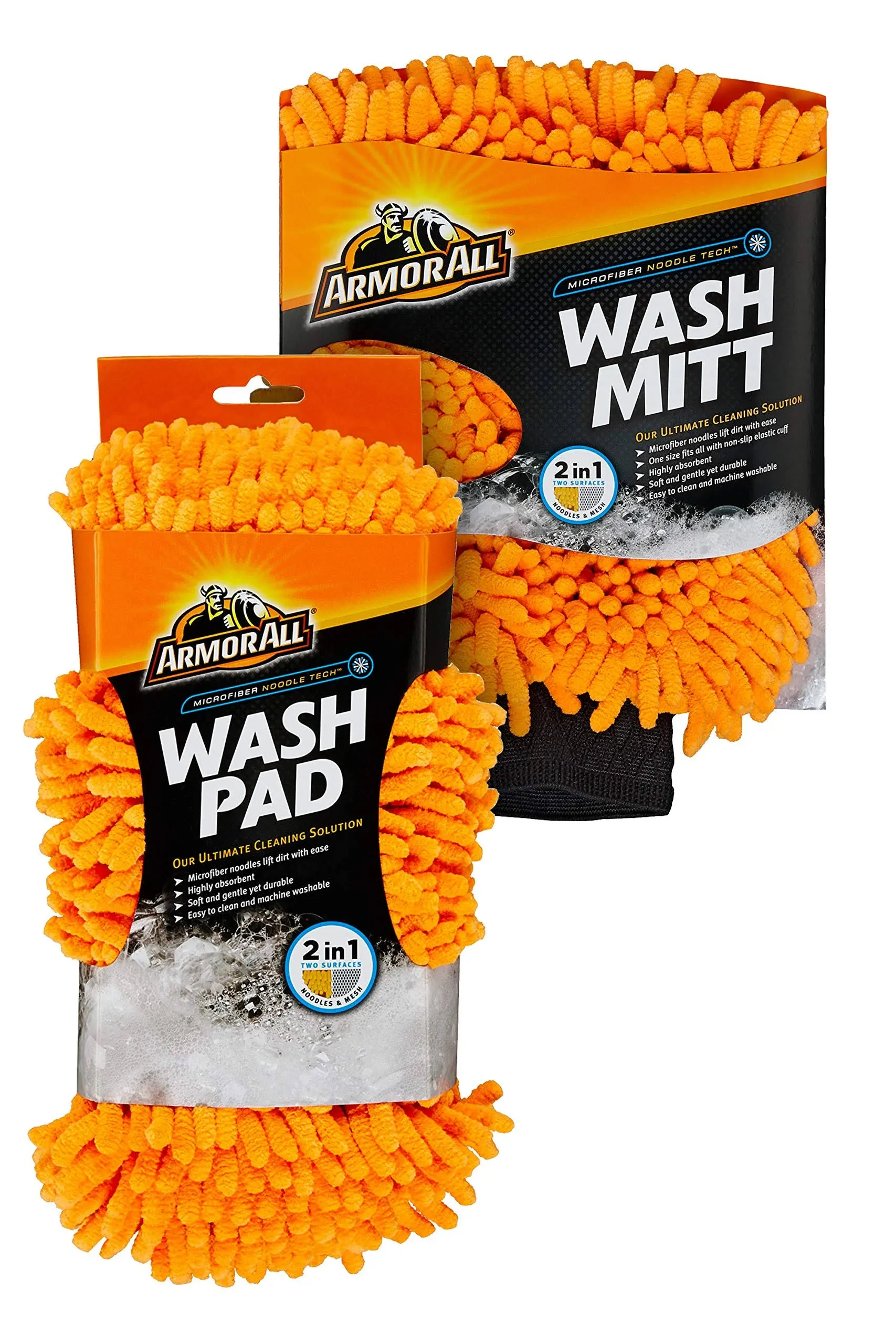 Armor All Microfiber Car Wash Mitt and Pad Set