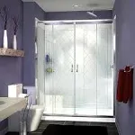 DreamLine Visions 36 in. D x 60 in. W Sliding Shower Door in Chrome with Center Drain White Acrylic Base and Backwall Kit