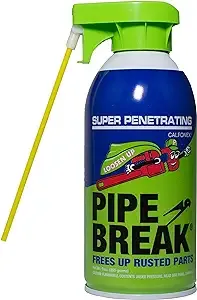 Pipe Break 9 oz. Penetrating Oil in Single Aerosol Spray Can with Attached Straw for Pinpoint Spray or Switch to Wide Stream Spray Penetrant for Rust - Low Odor - Free Rusted Nuts and Fasteners