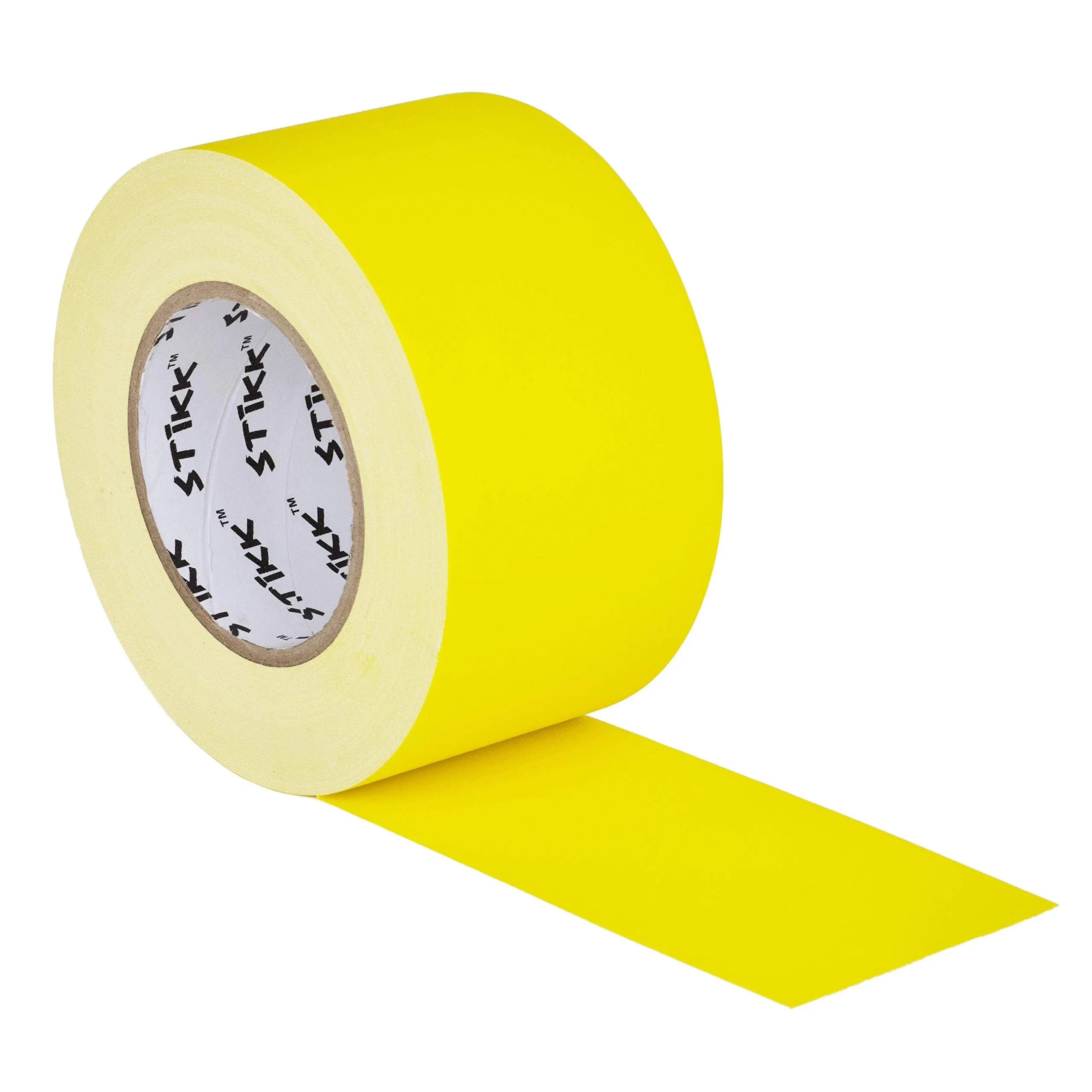 3 inch x 60 Yard 72mm x 55 M 11 Mil Stikk Yellow Gaffers Tape No Residue Cloth Matte