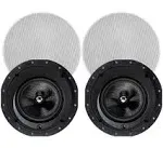 Monoprice alpha in-ceiling speakers 8in carbon fiber 2-way with 15 angled drivers (pair)