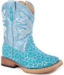 Roper Toddler Floral Glitter Boots - Turquoise