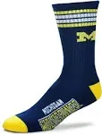 for Bare Feet Michigan Wolverines 4 Stripe Deuce Crew Socks