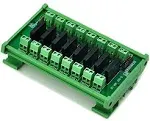 ELECTRONICS-SALON DIN Rail Mount Dc5v 8 Channels DC-AC 2Amp G3MB-202P Solid State Relay SSR Module Board.