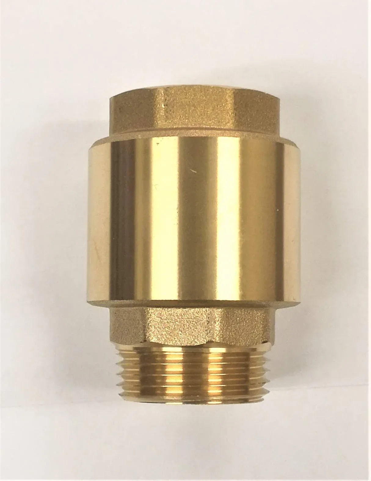 Check valve, brass, 1&#034; NPT male in, 1&#034; FNPT female out, Hallmark Industries