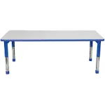 As We Grow™ Gray Blue Rectangular Adjustable Table - 30" x 60"