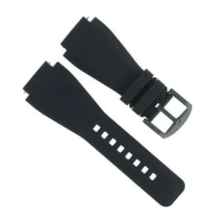 Ewatchparts 24mm Silicone Rubber Watch Band Bracelet Strap for Bell Ross Br-01-br ...