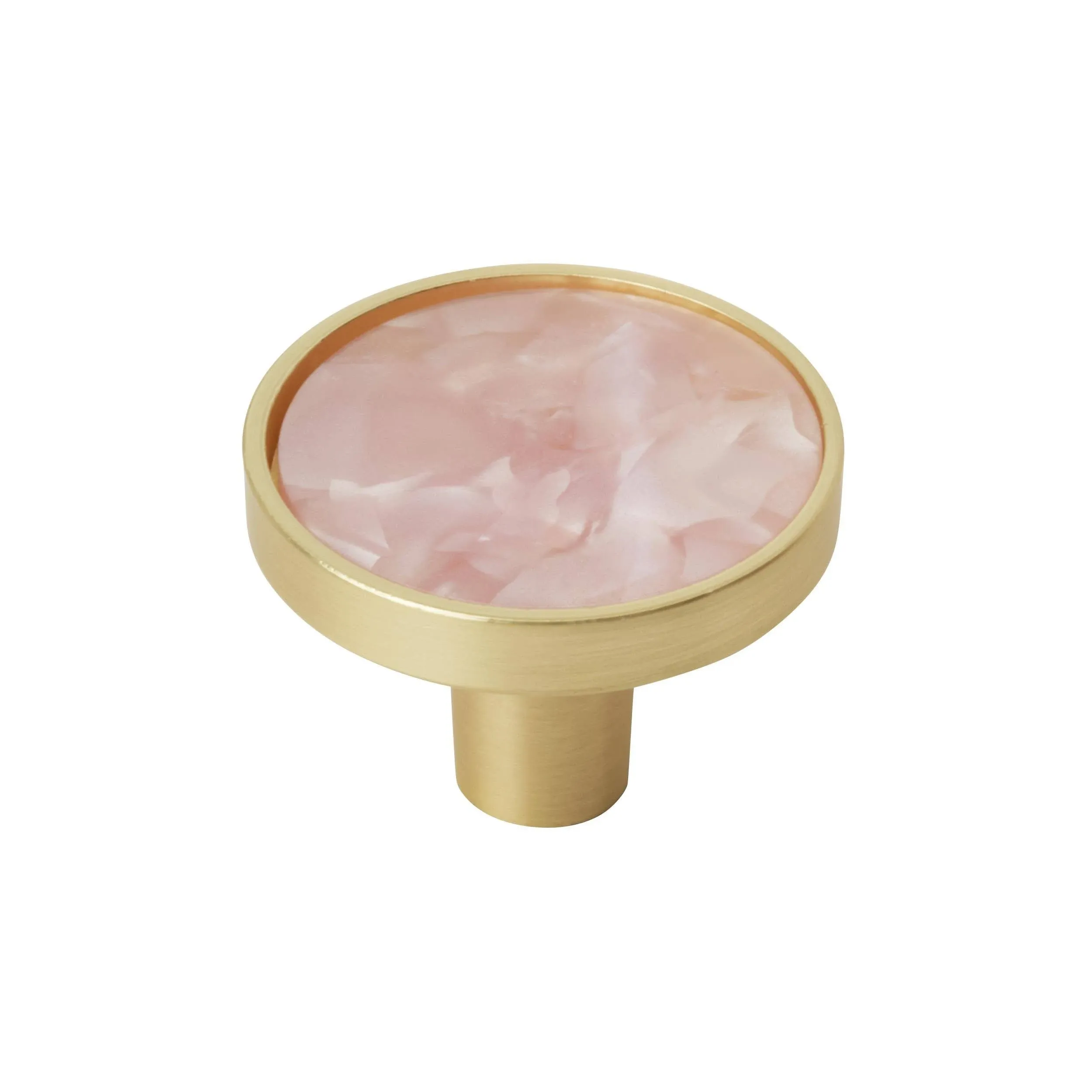 Accents 1-1/4 inch (32mm) Diameter Gold/Pink Cabinet Knob - 2 Pack