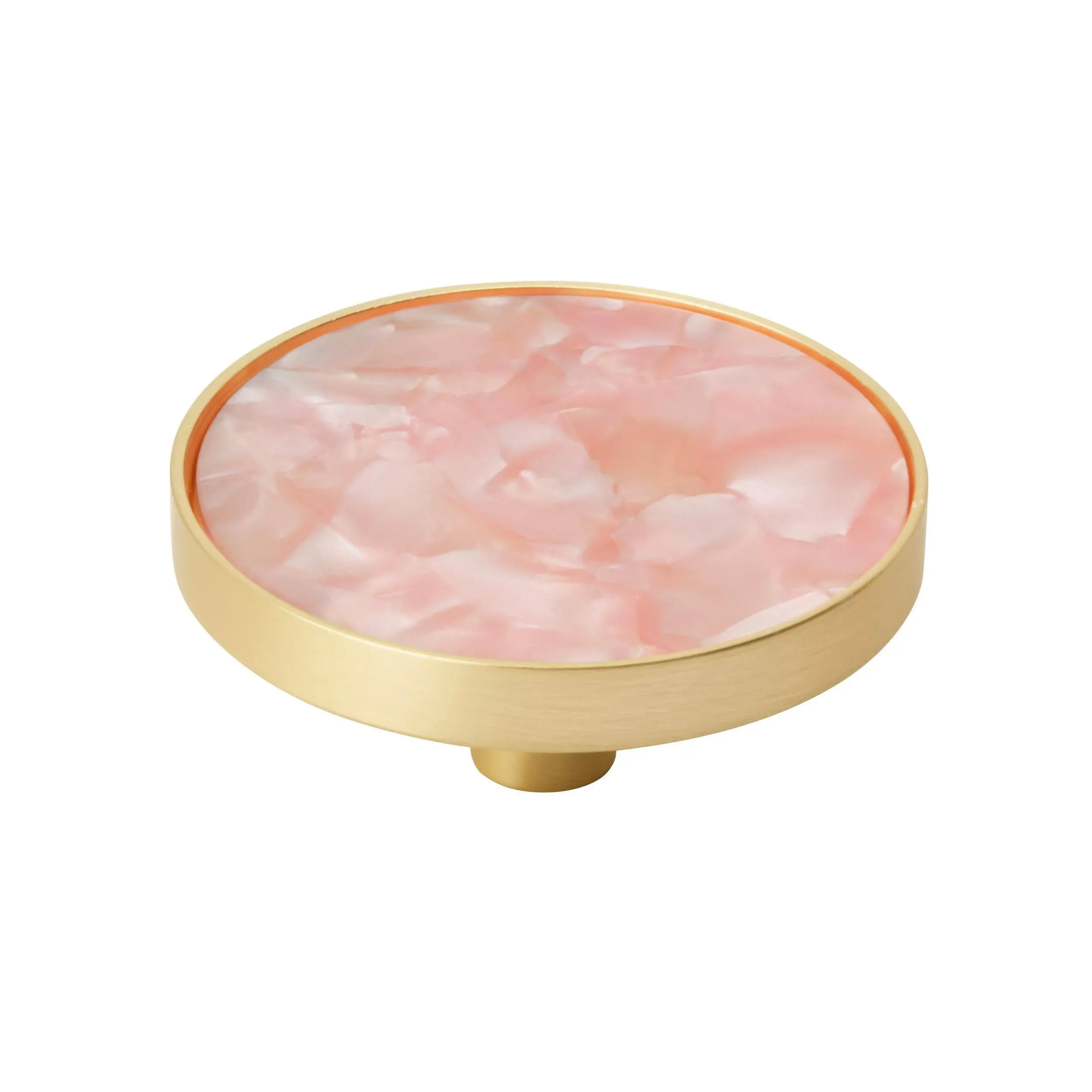 Amerock 2PK36972PNK Accents Round Cabinet Knob | Furniture Knob | Gold/Pink Decorative Drawer Pull