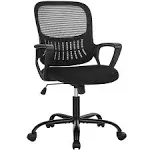 Office Chair, Desk Chair, Ergonomic Home Office Desk Chairs, Computer Chair with Comfortable Armrests, Mesh Desk Chairs with Wheels, Office Desk Chair, Mid-Back Task Chair with Lumbar Support