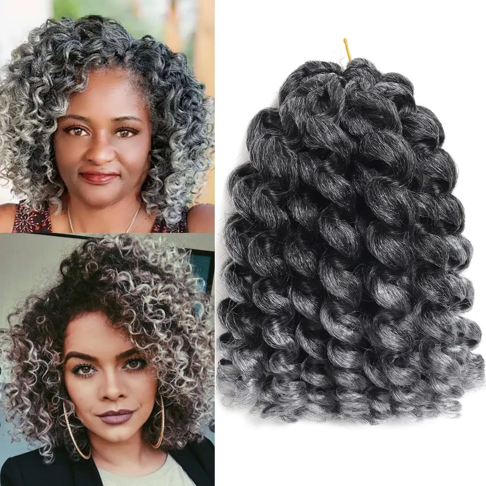 5 Packs Jamaican BounceCrochet Hair 2x Ringlet Wand Curl 8 inch Synthetic Crochet ...