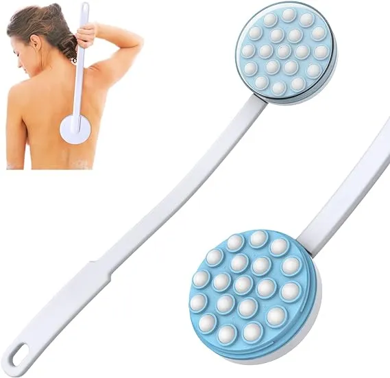 Back Lotion Applicator and Massager by Body Long Handheld self-Handhled Easy Reach for Sunscreen, Cream, Shower Gel on Back, Legs and Feet, Long Shower Bath Brush, Easily Roll-a Dispenser