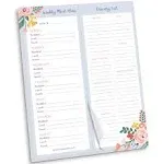 bloom Meal Planning Pad with Magnets &amp; Perforated Shopping List, 8.5&#034; x 11&#034;