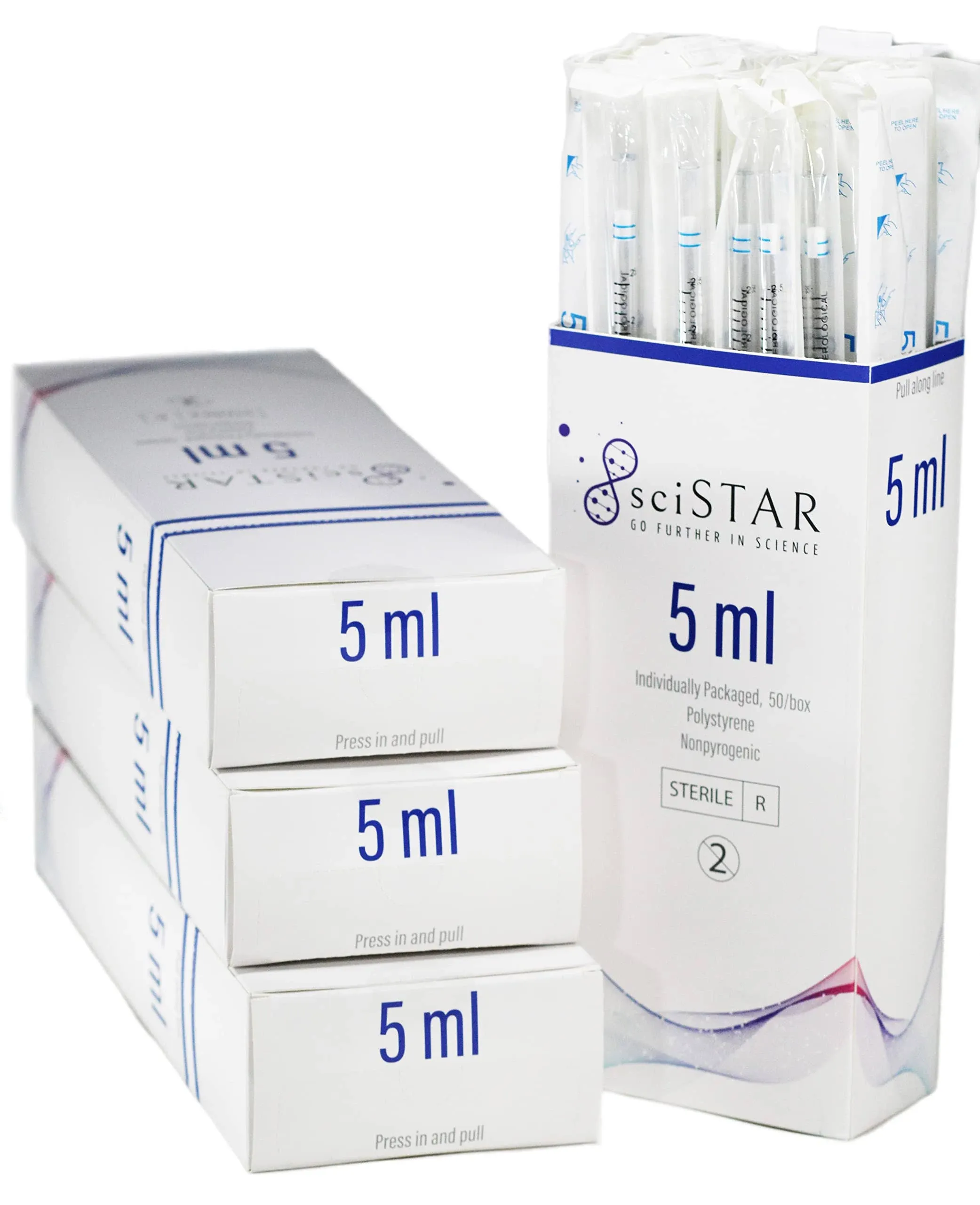 5mL Polystyrene Serological Pipettes, Individually Wrapped, Sterile, Standard...