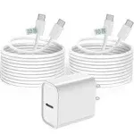 iPad Pro Charger,iPad Charger Cord 2Pack 10 ft Apple Certified,20w Tyce C Charger with Long USB C to C Cable Compatible with iPad Pro 12911 inch