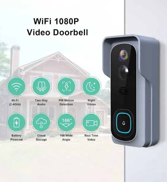 XTU 2K Battery Powered Doorbell Camera J7C