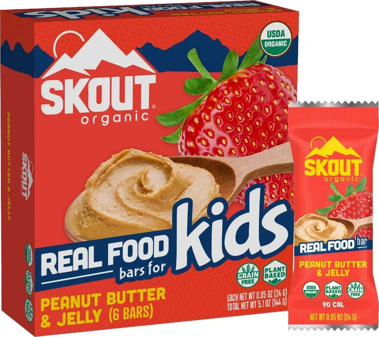 Skout Organic Peanut Butter and Jelly Kids Bar by Skout Organic